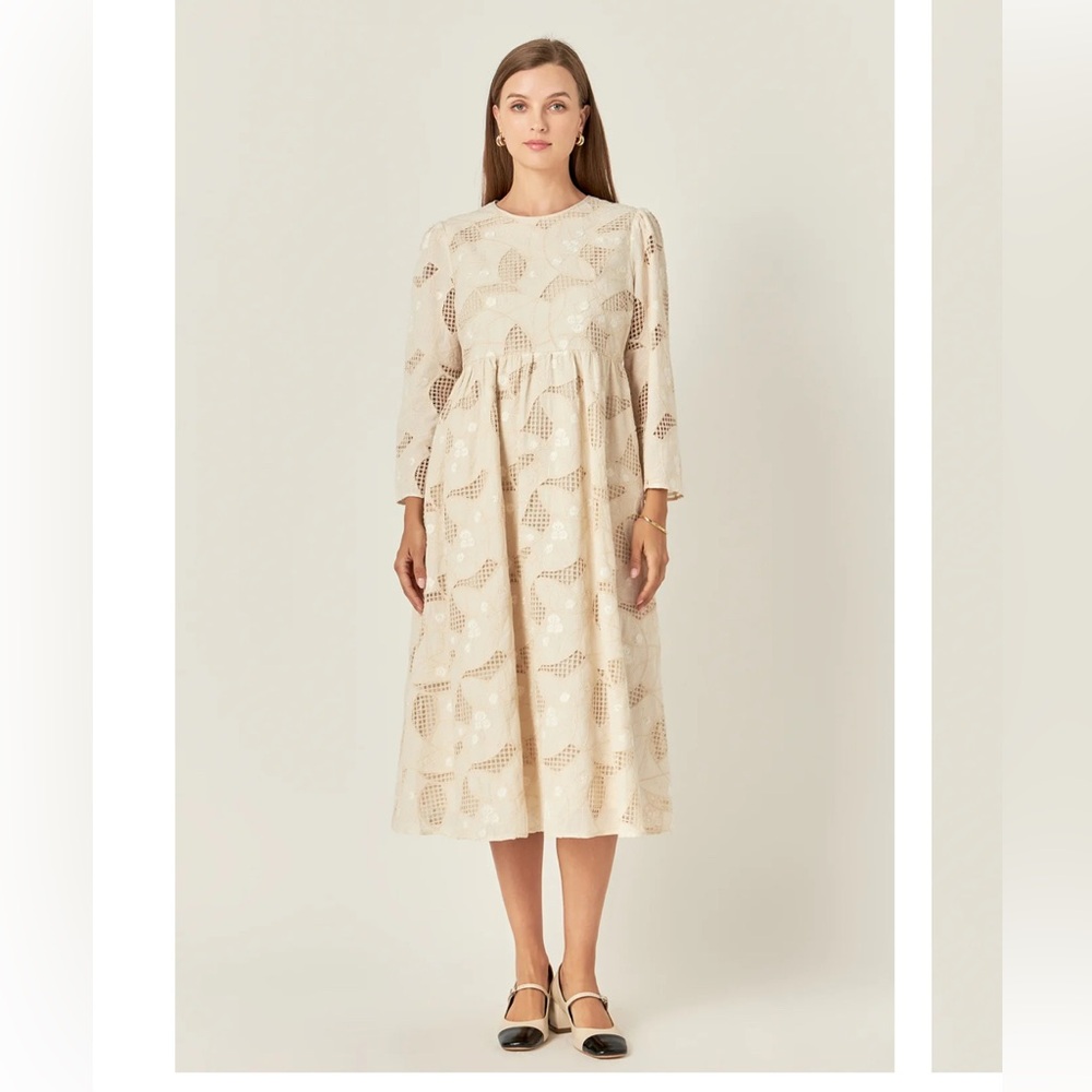 English Factory Cream Midi Dress